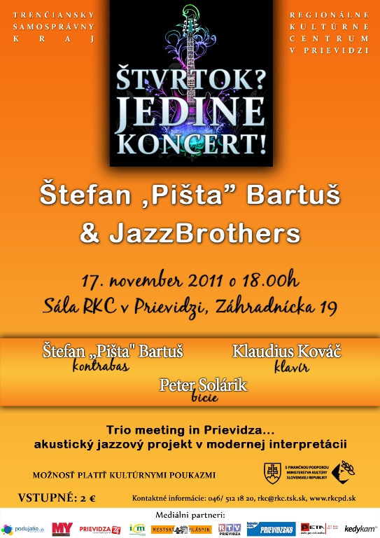 ŠJK - Štefan Bartuš and JazzBrother - plagát